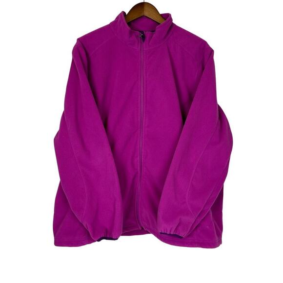 LL Bean Sweater Fleece Full Zip Pink Zip Pockets Women’s 3XL Soft Lightweight - Picture 1 of 7